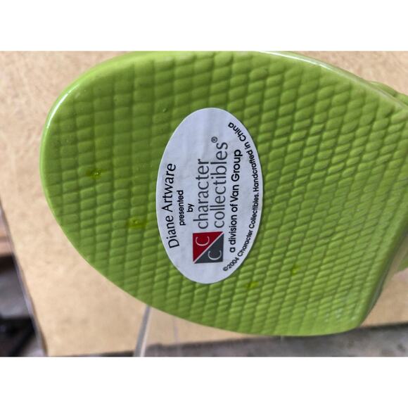 Diane's Happy Toes Tea Light Candle Holder Green Flower Thong Diane Artware 2004 - Picture 5 of 8